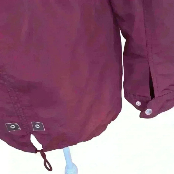 Miss London Jacket Women Size S Black Label Utility Cinch Waist Burgundy Outdoor - Picture 5 of 13